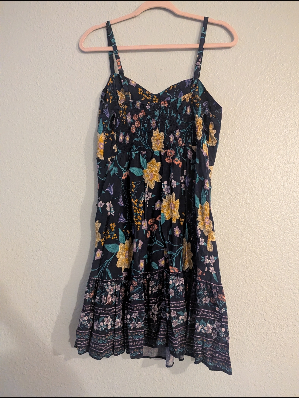 Old Navy Black Floral Spaghetti-Strap Mini Dress - Picture 2 of 3